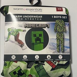 Cuddl Duds Boys Green Minecraft Underwear Set